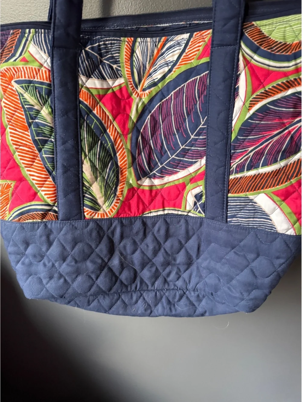 Buckhead Bettie’s Quilted Tote Bag with Colorful Leaf Pattern